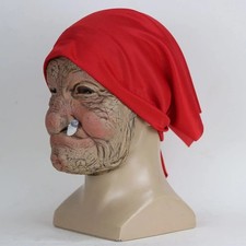 Maschera Funny Granny Nonna Divertente in Lattice con Foulard Rosso Halloween ?
