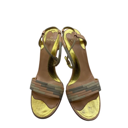 Sandali fendi capretto zeppa - fendi,