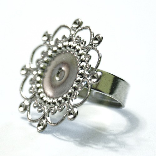 Base anello lavorata argento - anello,