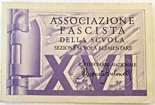 Tessera associazione scuola elementare 1938 provincia di Verona partito ventenni