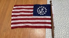 20x30" Yacht Ensign Nautical Boat Flag Sewn Anchor Sewn Stripes Made in USA