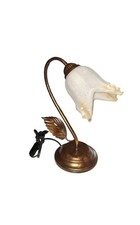 Abatjour In Ferro Battuto E vetro Ambra classica Rustica 1 Luce Tavolo comodino 