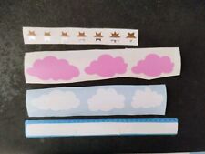 Set Adesivi Vinile Nuvole Stelle Cameretta Bambini Finestra Tende Bianco Rosa 