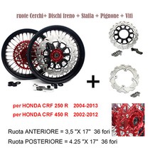 17" Supermoto Ruote Cerchi per Honda CRF250R 04-13 CRF450R 02-12 CRF 250 450 R
