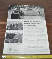 1959 Yellow Cab Taxi Ad Philgas 66 Oklahoma City Phillips