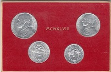 Città del Vaticano PIO XII Anno 1948 Lire 1-2-5-10 FDC Cartoncino Zecca Ossido