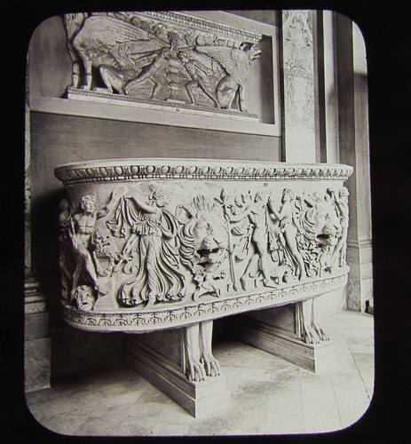 Glass magic lantern slide oval - lantern,