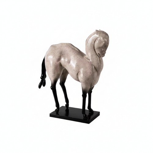 Scultura cavallo con - cavallo, base