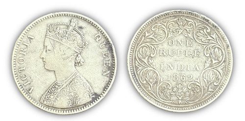 Moneta argento 1862 una rupia - 1862,