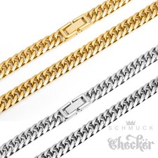 Catena corazzata uomo larga alta qualità 316L acciaio inox chiusura argento oro 65cm