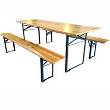 Set Birreria Tavolo Legno + 2