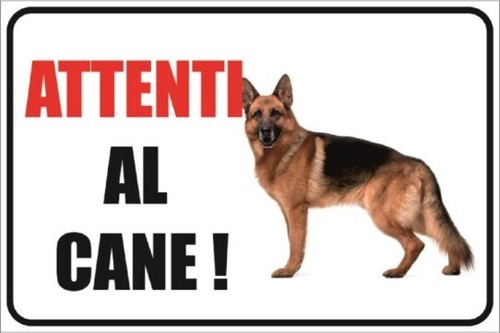 Cartello attenti cane targa - cartello,