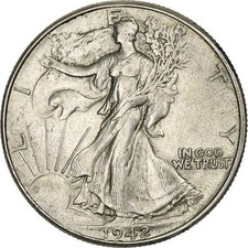 [#1201042] Stati Uniti, mezzo dollaro, mezzo dollaro Walking Liberty, 1942, Philad