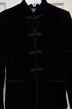 Giacca velluto nero vintage Act III taglia 8 Union Made USA ILGWU chiusura rana