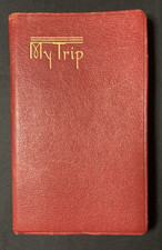 Vintage Mini 'My Trip' - Travel Diary Note Book Journal Address bk - Red Leather