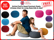 Pouf in maglia poggiapiedi