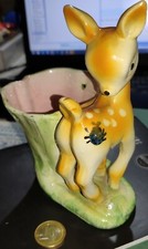 Vaso ceramica cerbiatto/coccinella LE ITALY ELSA LAGORIO ex Lenci scultura Bambi