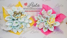 Torta Pannolini bouquet fiori + regalini regalo nascita battesimo azzurro rosa