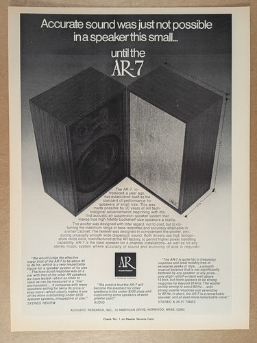 Altoparlante 1974 ricerca - ar-7,