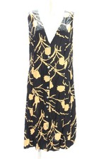 NICE DAY Abito estivo Donna Abito Taglia IT 52 nero-giallo chiaro stile casual