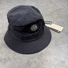 Cappello a secchiello Stone Island nylon metallo nero