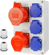 Distributore Di Corrente Da Cantiere Con Prese Schuko IP54 3X230V E Presa CEE 16