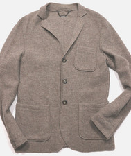 Blazer sportivo Daniele Alessandrini Italia beige feltro lana 3 bottoni 50/M