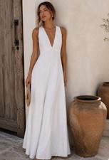 Maxi abito bianco petalo +