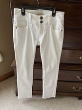 Jeans bianco doppio bottone
