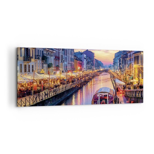 Quadro tela 100x40cm canale - quadro,
