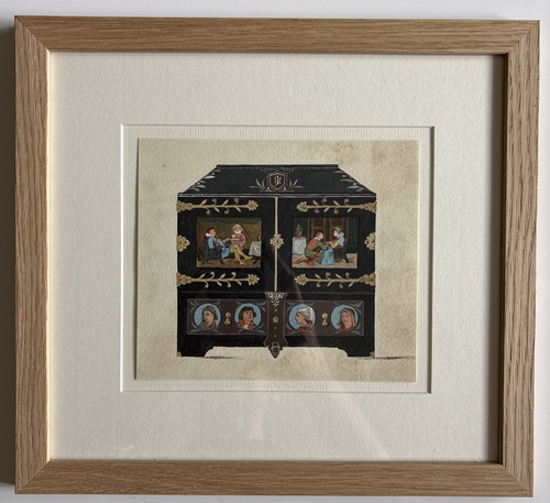 Antico quadro acrilico - , del