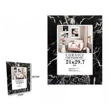 CORNICE PORTA FOTO QUADRI TELE POSTER 21X29.7CM MODELLO EFFETTO MARMO NERO 71673