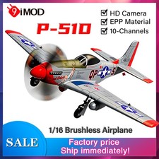 9IMOD P-51D aereo radiocomandato 1/16 10CH brushless 6 assi giroscopio 3D telecomando aereo