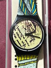 Orologio SWATCH Gent ENGINEER (GB139)-quasi NUOVO-BEI COLORI-Giallo/Multicolore