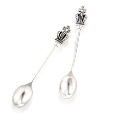 BLUK 50 Pezzi Corona Cucchiaio Ciondoli Fai da Te Creazione Gioielli Ciondoli Argento Antico