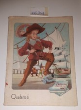 QUADERNO DI SCUOLA A QUADRETTI  CREDO ANNI 40/50  IL CORSARO ROSSO+OMAGGIO LIBRO