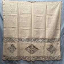 Antica Tenda In Lino E Tombolo - Perfette Condizioni