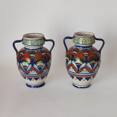 Coppia vasetti maiolica - coppia, in