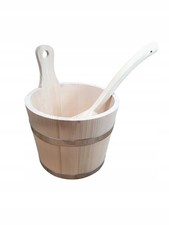 Secchio sauna 5 L in legno con mestolo – acciaio incluso