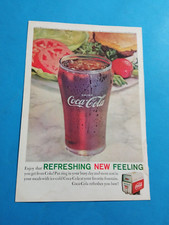 PUBBLICITA'  1961 COCA COLA VINTAGE ADVERT COKE REFRESHING NEW FEELING BICCHIERE