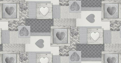 Cuori intrecciati grigi - cuori, bianco