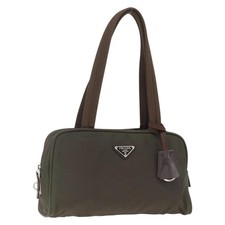 Borsa a mano Prada nylon cachi