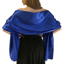 Stola scialle raso blu reale