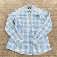 Gaastra Camicia Donna Grande Blu Plaid Bottoni Edizione Senza Tempo Manica Lunga