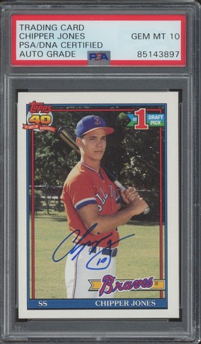 1991 topps 333 chipper jones - topps, #333