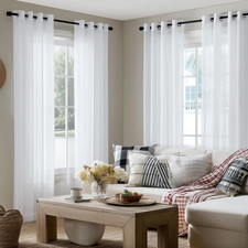 Tende Moderne per Soggiorno Con Effetto Lino 4 Pezzi 140X245 CM Tende Bianche So