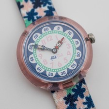 orologio bambino analogico al quarzo stampa floreale swiss made flik flak batteria nuova
