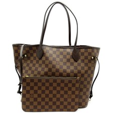 Borsa tote Louis Vuitton Neverfull MM N41358 Damier marrone USATA