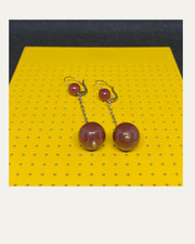 Orecchini Pendenti VINTAGE Anni '30 / '40 - Stile ART DÉCO - Corniola