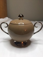 Zuccheriera vintage Flintridge platino cacao (cerchio) + coperchio